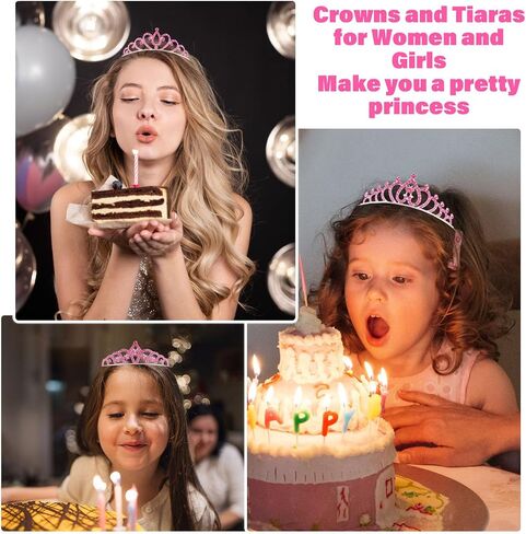 Tiaras Crowns Headbands for Girls Women 10 Pcs Small Silver Princess Tiara Bulk Crown Tiaras Rapunzel Crowns for Wedding Birthday Crystal Tiara for Prom, Bride, Pageant, Halloween in Kuwait