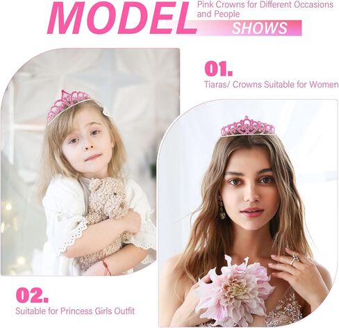 Tiaras Crowns Headbands for Girls Women 10 Pcs Small Silver Princess Tiara Bulk Crown Tiaras Rapunzel Crowns for Wedding Birthday Crystal Tiara for Prom, Bride, Pageant, Halloween in Kuwait