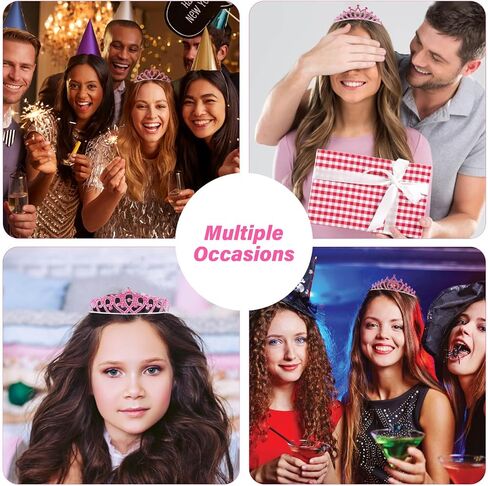Tiaras Crowns Headbands for Girls Women 10 Pcs Small Silver Princess Tiara Bulk Crown Tiaras Rapunzel Crowns for Wedding Birthday Crystal Tiara for Prom, Bride, Pageant, Halloween in Kuwait
