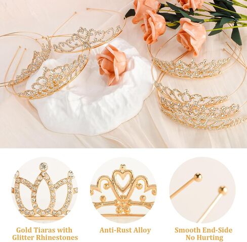 Tiaras Crowns Headbands for Girls Women 10 Pcs Small Silver Princess Tiara Bulk Crown Tiaras Rapunzel Crowns for Wedding Birthday Crystal Tiara for Prom, Bride, Pageant, Halloween in Kuwait
