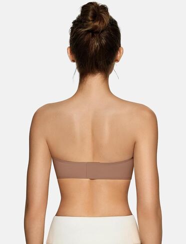 OEAK Womens Strapless Bras Push Up Bandeau Bra Non Slip Wireless Supportive Padded Bras Seamless Comfortable Tube Bra Small Black in Kuwait