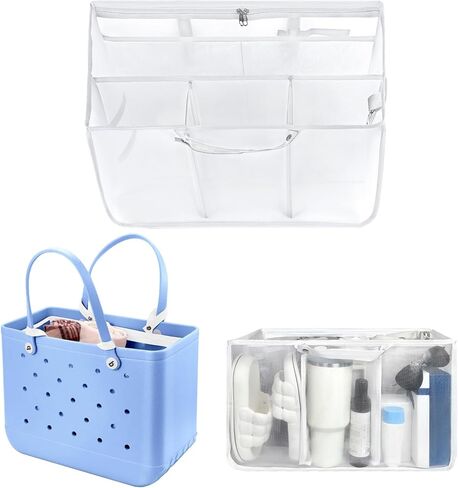 XYFuuee Beach Bag Organizer Inserts for X Large Bogg Bag Accessories, Original XL Lightweight Mesh Insert Divider Pouch, Organizing Rubber Tote Bags, Save Storage Space (Gray) in Kuwait