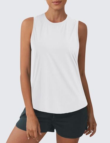 OYANUS Women's Summer Workout Tops Sleeveless Racerback Athletic Tank Top High Neck Loose Fit Running Gym Yoga Shirts in Saudi Arabia