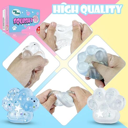 Taba Squishy Pack,FuFu Squishy Fidget Toys Kit,Include Squishies(1 Big Cat Paws & Chick,1 Norma Chick & Cat Paws.2 Hamster),Squeeze Toy,Birthday Gift for Girls, Boys, Kids in Kuwait