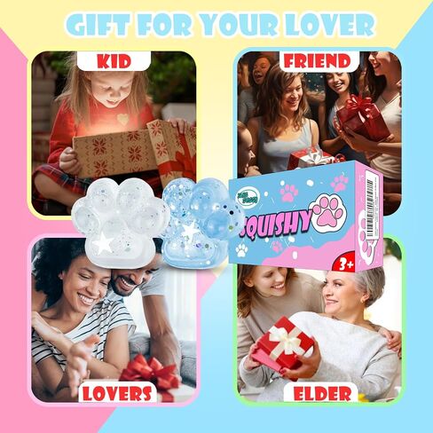 Taba Squishy Pack,FuFu Squishy Fidget Toys Kit,Include Squishies(1 Big Cat Paws & Chick,1 Norma Chick & Cat Paws.2 Hamster),Squeeze Toy,Birthday Gift for Girls, Boys, Kids in Kuwait