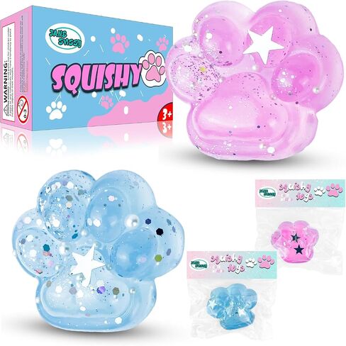Taba Squishy Pack,FuFu Squishy Fidget Toys Kit,Include Squishies(1 Big Cat Paws & Chick,1 Norma Chick & Cat Paws.2 Hamster),Squeeze Toy,Birthday Gift for Girls, Boys, Kids in Kuwait