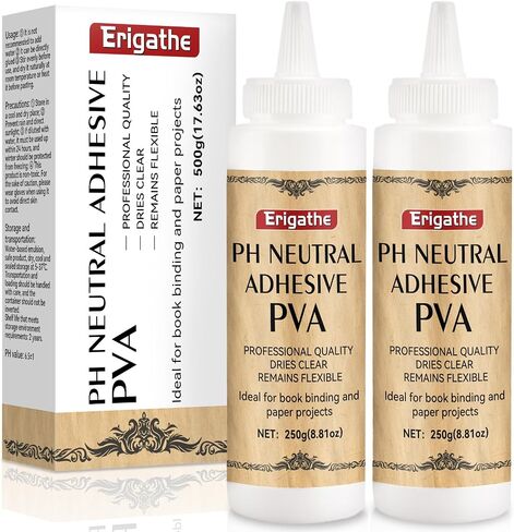 Book Binding Glue, Neutral PH PVA Adhesive, Acid-Free, All-Purpose, Dries Clear and Remains Flexible, Used for Bookbinding and Repair, Framing, Collages, Paper Art and Crafts in Kuwait