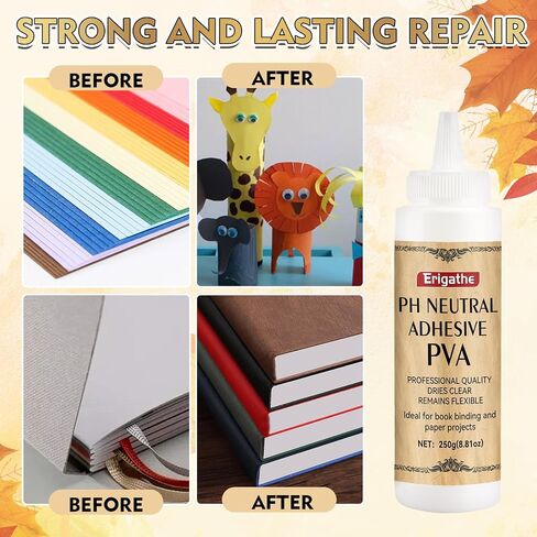 Book Binding Glue, Neutral PH PVA Adhesive, Acid-Free, All-Purpose, Dries Clear and Remains Flexible, Used for Bookbinding and Repair, Framing, Collages, Paper Art and Crafts in Kuwait