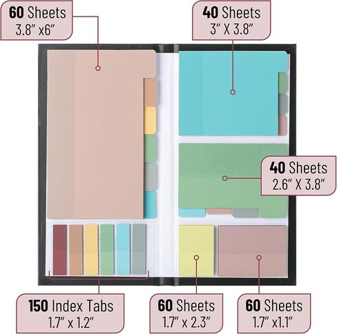 Mr. Pen- Sticky Notes Set ، 410 Pack ، Pastel Macaron Divider Notes Licky Notes in Kuwait