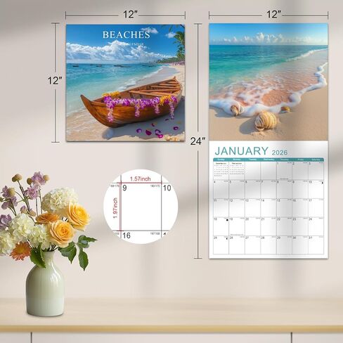 Gannyfer Calendar 2025-2026 ، 18 شهرًا تقويم الحدائق الوطنية 2025 ، تم افتتاح تقويمات الحائط الكبيرة 12 "× 24" ، مثالية كهدايا للأصدقاء والعائلة in Kuwait