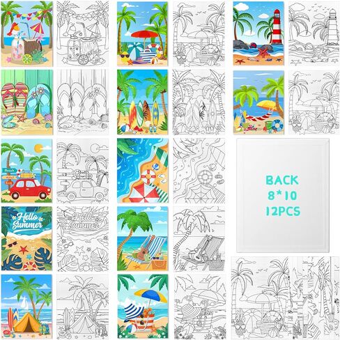 12 Pcs Pre Drawn Canvas to Paint in Kuwait