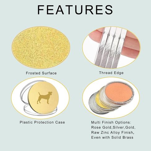 Blank Coins for Laser Engraving Blank Challenge Coins Bulk, Zinc Alloy Engraving Coin Blanks, Metal Stamping Blanks 40mm Diameter with Plastic case for DIY Crafts (Gold-20pcs) in Kuwait