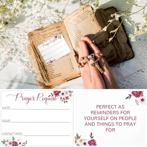 Prayer Request Box with 100 Pcs Prayer Cards 6.3 x 4.3 x 4 Inches Wooden Distressed Request Box for Easter First Communion Christian Gifts in Kuwait