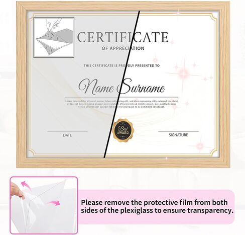 HOMERHYME Diploma Frame, 8.5 by 11 Black Picture Frames, Certificate Frame with Clear Plexiglass, 8.5 x 11 Photo Award Document Degree Record Frames for Collage Gallery Wall Display, 2 Pack in Kuwait