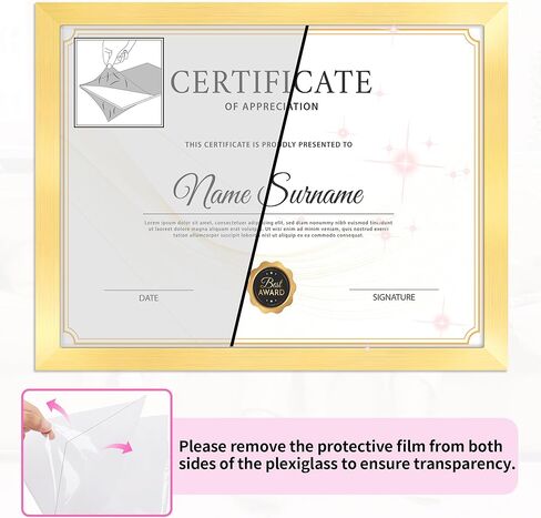 HOMERHYME Diploma Frame, 8.5 by 11 Black Picture Frames, Certificate Frame with Clear Plexiglass, 8.5 x 11 Photo Award Document Degree Record Frames for Collage Gallery Wall Display, 2 Pack in Kuwait