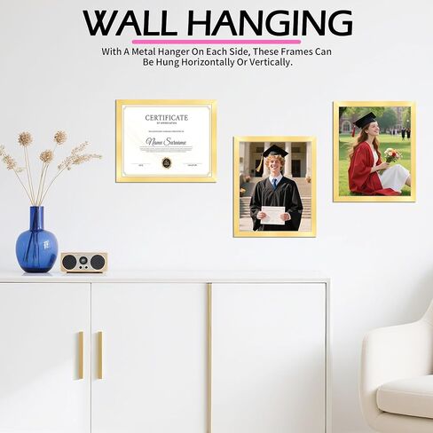 HOMERHYME Diploma Frame, 8.5 by 11 Black Picture Frames, Certificate Frame with Clear Plexiglass, 8.5 x 11 Photo Award Document Degree Record Frames for Collage Gallery Wall Display, 2 Pack in Kuwait