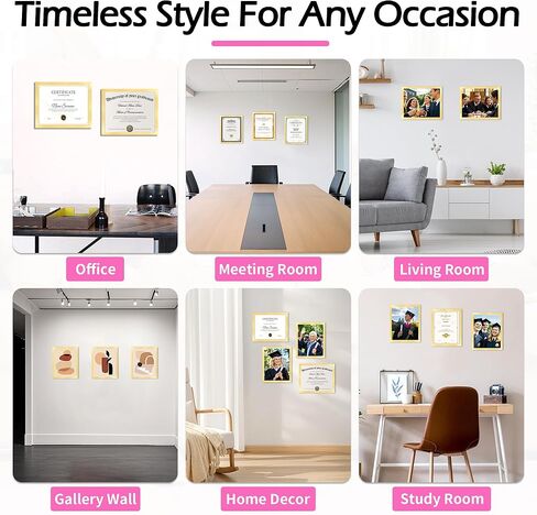 HOMERHYME Diploma Frame, 8.5 by 11 Black Picture Frames, Certificate Frame with Clear Plexiglass, 8.5 x 11 Photo Award Document Degree Record Frames for Collage Gallery Wall Display, 2 Pack in Kuwait