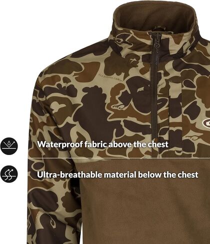 Drake Waterfowl Men's MST Quarter 1/4 Zip Refuge Eqwader Waterproof Windproof Breathable Resistant Outdoor Hunting Jacket in Saudi Arabia
