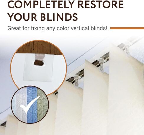 Impresa Clear Vertical Blind Repair Tabs - 20 Clear, Stick-On Tabs (10 Sets) with 2 Alcohol Wipes - Great for Sliding Door, Window, Patio Blinds - Simple Blind Fixing Solution in Saudi Arabia