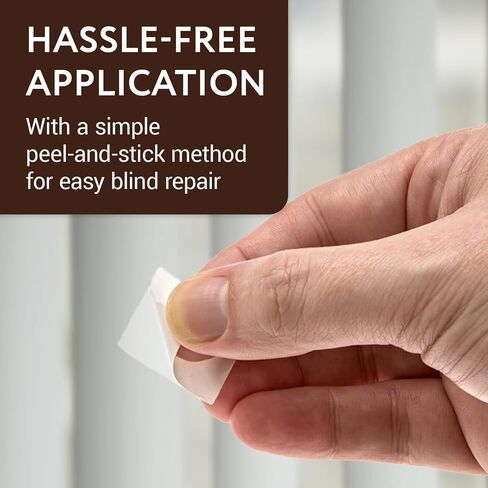 Impresa Clear Vertical Blind Repair Tabs - 20 Clear, Stick-On Tabs (10 Sets) with 2 Alcohol Wipes - Great for Sliding Door, Window, Patio Blinds - Simple Blind Fixing Solution in Saudi Arabia