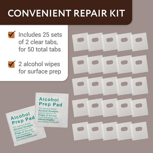 Impresa Clear Vertical Blind Repair Tabs - 20 Clear, Stick-On Tabs (10 Sets) with 2 Alcohol Wipes - Great for Sliding Door, Window, Patio Blinds - Simple Blind Fixing Solution in Saudi Arabia