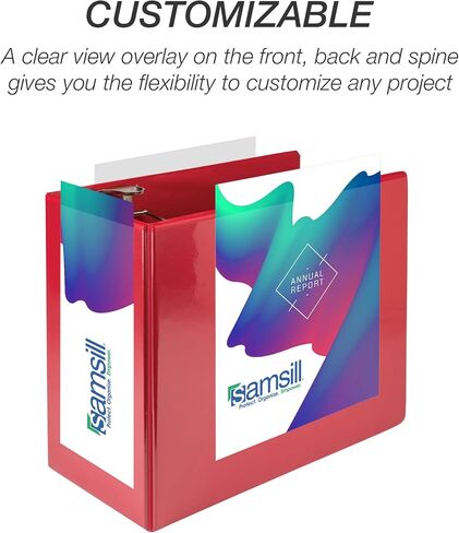 Samsill متين 1.5 بوصة ، مصنوع في الولايات المتحدة الأمريكية ، D Ring Binder ، غطاء عرض واضح للتخصيص ، الأزرق الداكن ، ويحمل 350 صفحة in Saudi Arabia