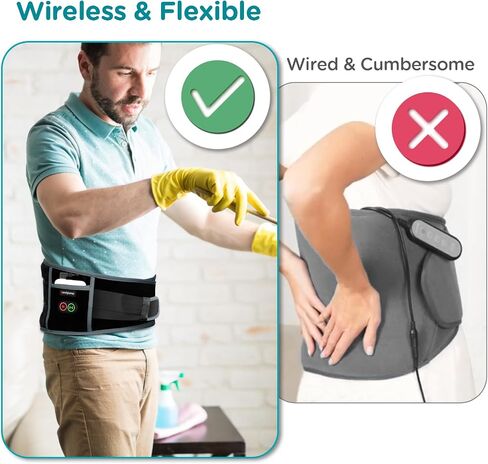 comfytemp cordless وسادة التسخين مع مدلك لتخفيف آلام الظهر ، مدلك أسفل الظهر المحمولة FSA HSA مؤهلة يمكن ارتداؤها ، هدايا عيد الأب ، هدايا عيد ميلاد لأبي أمي الرجال ، 3 حرارة السيارات 58 " in Saudi Arabia