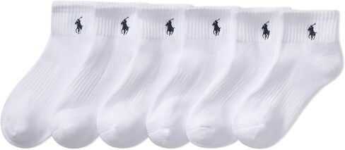 Polo Boys Solid Quarter Crew 6 Pair Pack, Grey Heather Assorted, Kids 2-4 in Saudi Arabia