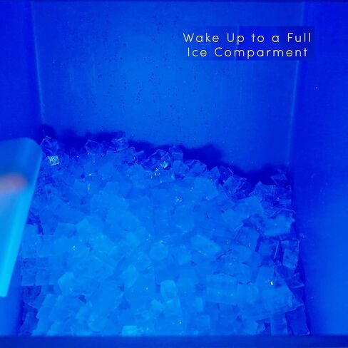 آلة صنع الثلج التجارية 33 رطلاً / 24 ساعة، آلة صنع الثلج على سطح الطاولة بسعة تخزين ثلج 3.3 رطل، 9 مكعبات جاهزة في 7-10 دقائق، آلة صنع الثلج بحجم 2 مكعبات ثلج | أسود in Kuwait