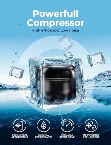 آلة صنع الثلج التجارية 33 رطلاً / 24 ساعة، آلة صنع الثلج على سطح الطاولة بسعة تخزين ثلج 3.3 رطل، 9 مكعبات جاهزة في 7-10 دقائق، آلة صنع الثلج بحجم 2 مكعبات ثلج | أسود in Kuwait