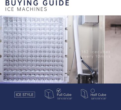 آلة صنع الثلج التجارية 33 رطلاً / 24 ساعة، آلة صنع الثلج على سطح الطاولة بسعة تخزين ثلج 3.3 رطل، 9 مكعبات جاهزة في 7-10 دقائق، آلة صنع الثلج بحجم 2 مكعبات ثلج | أسود in Kuwait