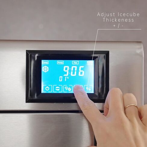 آلة صنع الثلج التجارية 33 رطلاً / 24 ساعة، آلة صنع الثلج على سطح الطاولة بسعة تخزين ثلج 3.3 رطل، 9 مكعبات جاهزة في 7-10 دقائق، آلة صنع الثلج بحجم 2 مكعبات ثلج | أسود in Kuwait