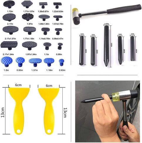 97PCS Auto Body Dent Repair Tool Kit, Dent Puller Kit, Paintless Dent Repair Kit, Car/Motorcycle/Refrigerator dent Remover tool ,Household Reusable Car Dent Remover for Car SUV RV Truck DIY Repair in Saudi Arabia
