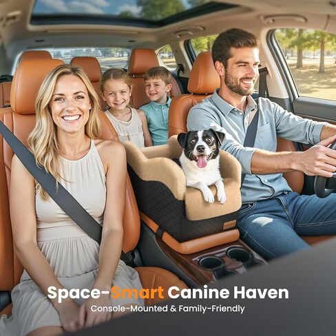 Center Console Dog Car Seat for Small Dogs Under 11lbs, Grey in Kuwait