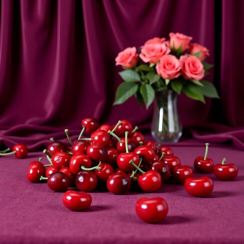 20Pcs Artificial Cherries, Lifelike Cherry Ornament Mini Cherry Model Photography Accessories Mini Faux Cherry Home Decor, Artificial Fruit, Decorations (Red) in Saudi Arabia