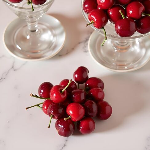 20Pcs Artificial Cherries, Lifelike Cherry Ornament Mini Cherry Model Photography Accessories Mini Faux Cherry Home Decor, Artificial Fruit, Decorations (Red) in Saudi Arabia