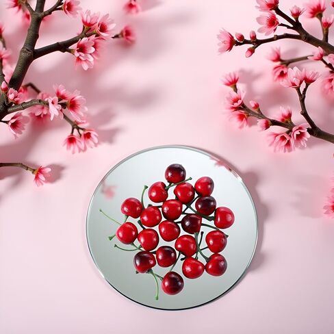 20Pcs Artificial Cherries, Lifelike Cherry Ornament Mini Cherry Model Photography Accessories Mini Faux Cherry Home Decor, Artificial Fruit, Decorations (Red) in Saudi Arabia