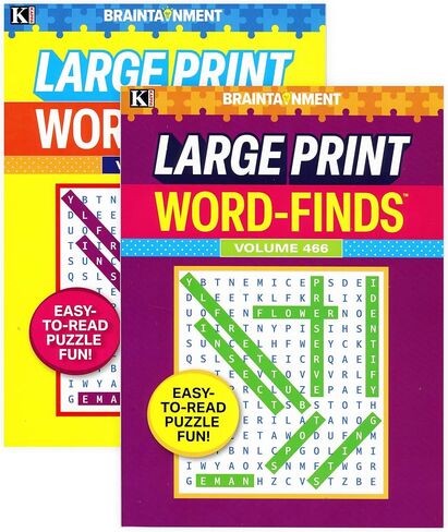 Kappa Large Print Word Finds 2 Titles, Large Print Easy to Read, Word Search Find Words Books for Adults Teens, Training Learning with Game, 2-Pack in Saudi Arabia