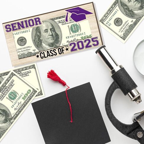 التخرج حامل أموال 1 مجموعة التخرج هدية التخرج الخشبية مربع مربع الحامل النقدي من 2025 هدية أموال كبار لابن الابنة صديق التخرج ديكورات-A07 in Kuwait