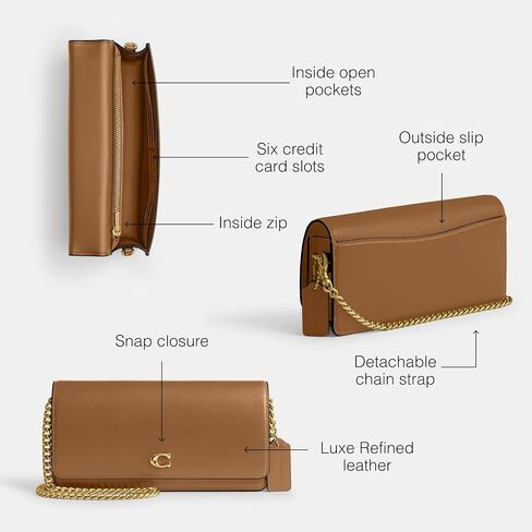 Coach Women's Evie Long Wallet with Chain Bi-Fold, Blush, One Size in Saudi Arabia