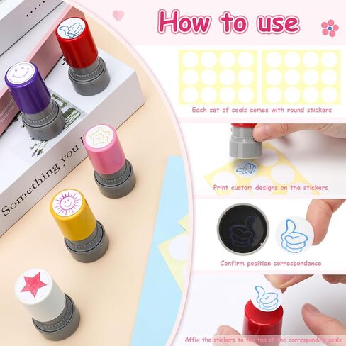 5 PCS Teacher Stamps for Classroom Self-Inking Rubber Behavior Stamps for Grading Cute Motivational Scoring Stamp Set for Homework Test Encouraging Students School Supplies in Saudi Arabia
