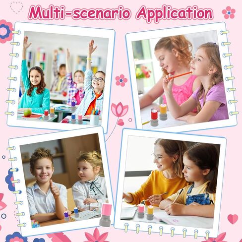 5 PCS Teacher Stamps for Classroom Self-Inking Rubber Behavior Stamps for Grading Cute Motivational Scoring Stamp Set for Homework Test Encouraging Students School Supplies in Saudi Arabia