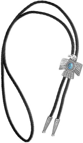 Montana Silversmiths أربعة رياح جنوب غرب النمط الهندسي البولو ربطة عنق الحبل الجلدي in Saudi Arabia