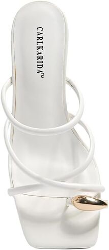 Women's Square Open Toe Heeled Sandals Glossy Material Mules Slip On Low Block Chunky Heeled Sandal on Comfortable Casual Dress Pumps Shoes with Sense of Luxury in Kuwait