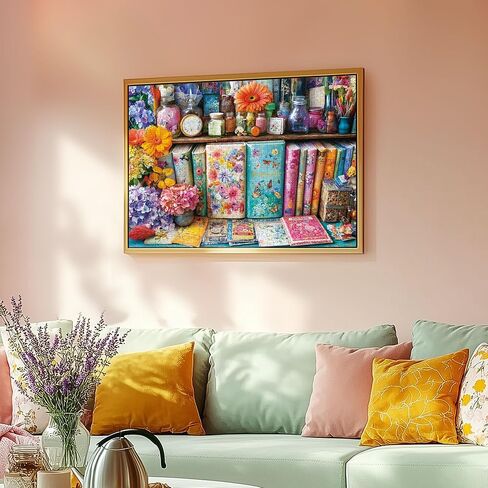 1000 Piece Puzzles for Adults,Vintage Flower Jigsaw Puzzle,Retro Bird Puzzles 1000 Pieces,Creative Games and Gifts Difficult Oil Painting Puzzle Home Decor Toy for Adults (27.5"x19.6"), 1:1 Poster in Saudi Arabia