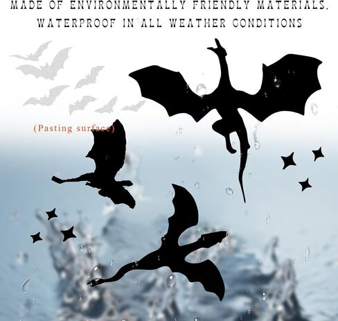 Rearview Mirror Halloween Bat Decal, Funny Flying Bats Window Bumper Vinyl Sticker, Spooky Gothic Bats Decal for Car Truck Mirror Laptop, Car Decoration Accessories in Saudi Arabia
