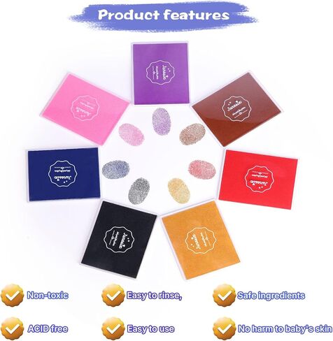 5"x4'' Large Ink Pad Washable Stamp Ink Pad for Baby Footprint Handprint (Gold Yellow) in Saudi Arabia