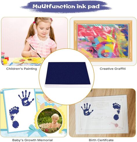 5"x4'' Large Ink Pad Washable Stamp Ink Pad for Baby Footprint Handprint (Gold Yellow) in Saudi Arabia