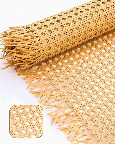 APMOE 16" W Natural Cane Webbing - 60" L Hexagon Rattan Roll Material Fabric Sheets for DIY - Woven Open Mesh Caning for Furniture Chairs Basket Cabinet Repair Supplies in Kuwait