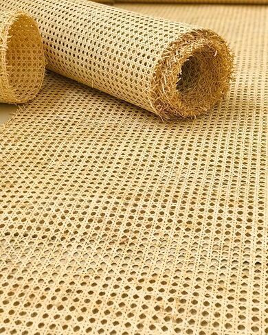 APMOE 16" W Natural Cane Webbing - 60" L Hexagon Rattan Roll Material Fabric Sheets for DIY - Woven Open Mesh Caning for Furniture Chairs Basket Cabinet Repair Supplies in Kuwait